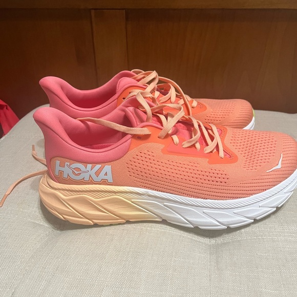 Hoka Peach and White Athletic Shoes - Picture 3 of 5